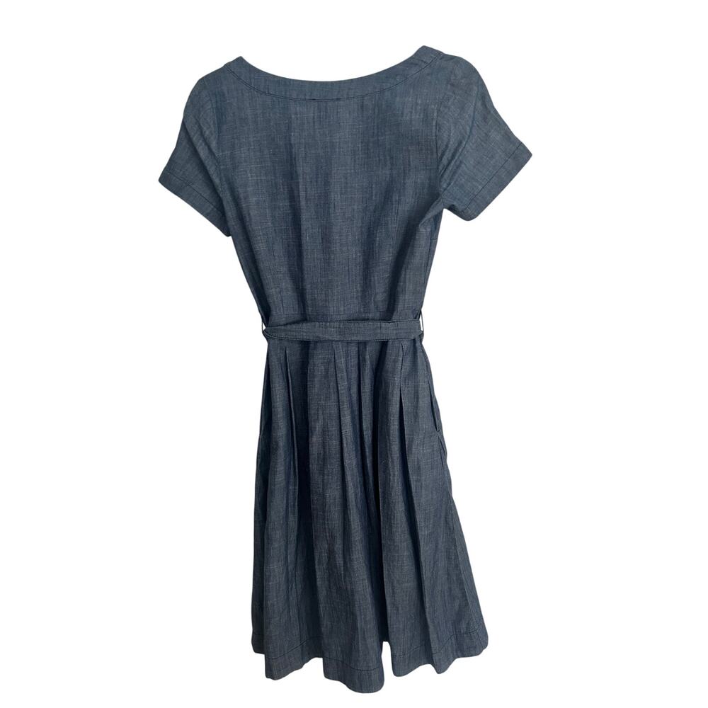 Talbots Denim Button Front Fit and Flare Dress Size 2P Classic Vibes XC - Picture 5 of 5